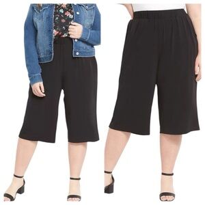 Lane Bryant Black Wide Leg Crop Capri Pants Plus Size